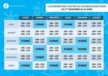 Horaires d'hiver - Commune de Perrigny