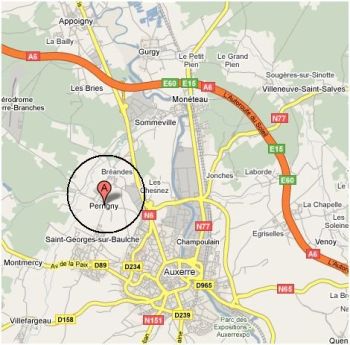 Situation géographique - Commune de Perrigny